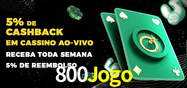 Promoções do cassino ao Vivo 800Jogo